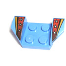 LEGO Blu medio Parafango Piastra 2 x 2 con Flared Ruota Arches con Argento Stelle (41854 / 43074)