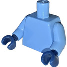LEGO Mittelblau Schmucklos Torso mit Medium Blau Arme und Dark Blau Hände (973)