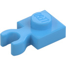 LEGO Medium Blue Plate 1 x 1 with Vertical Clip (Thick 'U' Clip) (4085 / 60897)