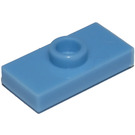 LEGO Mittelblau Platte 1 x 2 mit 1 Stud (mit Groove) (3794 / 15573)