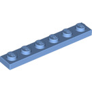 LEGO Bleu moyen assiette 1 x 6 (3666)