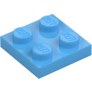 LEGO Blu medio Piastra 2 x 2 (3022 / 94148)