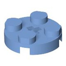 LEGO Mittelblau Platte 2 x 2 Runden mit Achse Loch (mit '+' Achsloch) (4032)