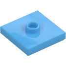 LEGO Medium blauw Plaat 2 x 2 met groef en 1 Midden Nop (23893 / 87580)