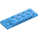 LEGO Medium blauw Plaat 2 x 6 x 0.7 met 4 Noppen aan Kant (72132 / 87609)