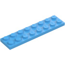 LEGO Средно синьо Плоча 2 x 8 (3034)