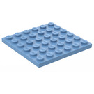 LEGO Medium blauw Plaat 6 x 6 (3958)