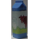 LEGO Bleu moyen Scala Récipient Milk avec Brown Cow Autocollant (33011)