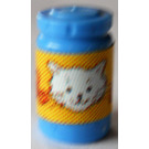 LEGO Medium Blue Scala Container with Cat food label Sticker (33011)