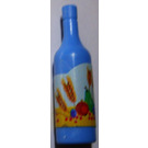 LEGO Mittelblau Scala Wine Flasche mit Wheat und Fruit Aufkleber (33011)