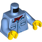 LEGO Mittelblau Shirt Torso mit Vorderseite Pockets und rot Neckerchief (973 / 76382)