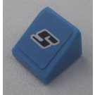 LEGO Mittelblau Steigung 1 x 1 (31°) mit "5" mit Weiß Outline Aufkleber (50746)
