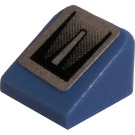 LEGO Medium blauw Helling 1 x 1 (31°) met Tailpipe Sticker (50746)