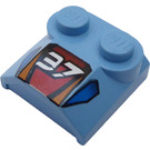 LEGO Medium blauw Helling 2 x 2 x 0.7 Gebogen met "37" zonder gebogen uiteinde (41855 / 43335)