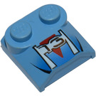 LEGO Mittelblau Steigung 2 x 2 x 0.7 Gebogen mit '73' ohne gebogenes Ende (41855)