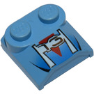 LEGO Medium blauw Helling 2 x 2 x 0.7 Gebogen met '73' zonder gebogen uiteinde (41855 / 42706)