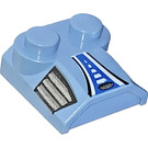 LEGO Medium Blue Slope 2 x 2 x 0.7 Curved with Blue black and white Vents without Curved End (41855)