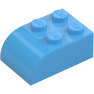 LEGO Medium Blue Slope Brick 2 x 3 with Curved Top (6215)