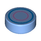 LEGO Mittelblau Fliese 1 x 1 Runden mit rot und Blau Circles (30674 / 98138)