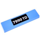 LEGO Medium Blue Tile 1 x 4 with 7990 TD Sticker (2431)