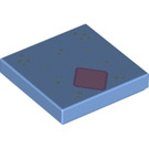 LEGO Medium Blue Tile 2 x 2 with Pink diamond with Groove (3068 / 75710)
