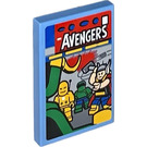 LEGO Bleu moyen Tuile 2 x 3 avec Avengers Comic Book Autocollant (26603)