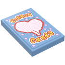 LEGO Medium Blue Tile 2 x 3 with 'Cotton Candy'