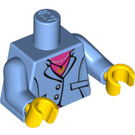 LEGO Medium blå Torso med Jakke, Rund pendant, Magenta undershirt (73403 / 76382)