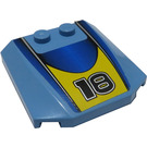 LEGO Bleu moyen Coin 4 x 4 Incurvé avec "18" Autocollant (45677)
