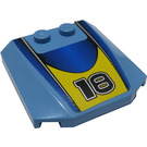 LEGO Medium Blue Wedge 4 x 4 Curved with "18" Sticker (45677)