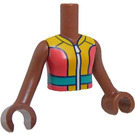 LEGO Marrón medio Aliya - Chaleco de seguridad Friends Torso (73141 / 92456)