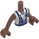 LEGO Medium Brown Aliya with Blue Apron Friends Torso (73141 / 92456)