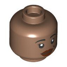 LEGO Mittel braun Asisat Oshoala Minifigure Kopf (Einbau-Vollbolzen) (3274 / 104646)