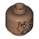 LEGO Medium Brown Bishop Minifigure Head (Recessed Solid Stud) (3274)