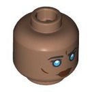 LEGO Medium Brown Dr. Liet-Kynes Minifigure Head (Safety Stud) (3274 / 107168)