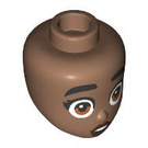 LEGO Medium Brown Female Minidoll Head with Decoration (92198 / 106009)