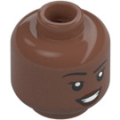 LEGO Medium Brown Ironheart MK2 Minifigure Head (Recessed Solid Stud) (1796 / 3626)