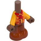 LEGO Medium Brown Micro Body with Trousers with Red / Orange Shirt (83612)