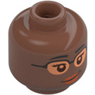 LEGO Medium Brown Minifigure Head with Decoration (Recessed Solid Stud) (3274)