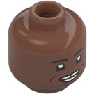 LEGO Medium Brown Minifigure Head with Decoration (Recessed Solid Stud) (3274)