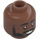 LEGO Medium Brown Minifigure Head with Decoration (Recessed Solid Stud) (3274)