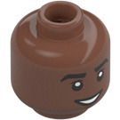 LEGO Medium Brown Minifigure Head with Decoration (Recessed Solid Stud) (3626 / 101035)