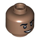 LEGO Mittel braun Minifigure Kopf mit Dekoration (Einbau-Vollbolzen) (3626 / 101035)