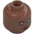 LEGO Medium Brown Reva (Third Sister) Minifigure Head (Recessed Solid Stud) (3626 / 100503)