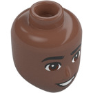 LEGO Mellan Brun William med Lila Rymd Kostym Man Minidoll Huvud (28649 / 107650)