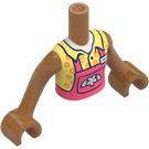 LEGO Mittleres dunkles Fleisch Adi mit Blume Apron Friends Torso (73141 / 92456)