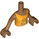 LEGO Medium donker vleeskleurig Andrea Torso, met Notes Patroon (92456)