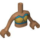 LEGO Medium mørkt kød Andrea, hvid Nederdel Friends Torso (35862 / 92456)