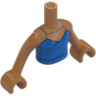 LEGO Medium donker vleeskleurig Andrea met Blauw Jurk Friends Torso (73141 / 92456)