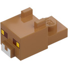 LEGO Carne medio scuro Animale Testa con Gatto Viso (103727)